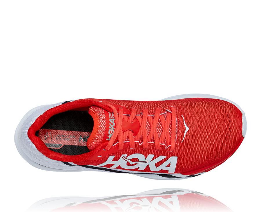 Hoka Australia One One Rocket X - Womens Running Shoes Red/White - HDMJL-6832